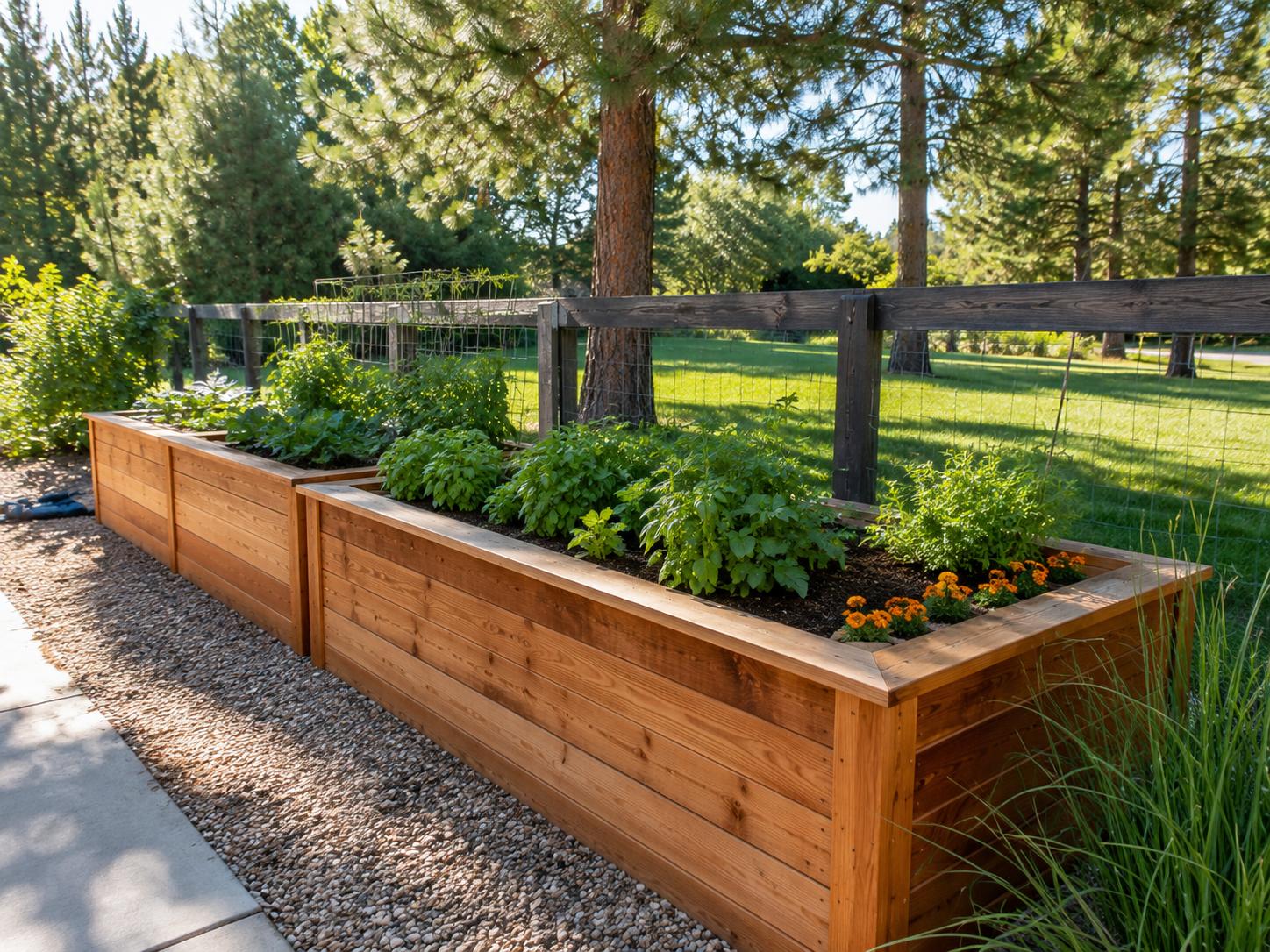 Cedar raised garden beds